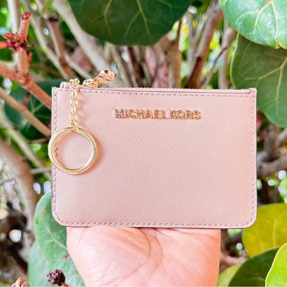 Michael Kors Jet Set Travel Small Coin ID Key Wallet Truffle - Picture 1 of 7